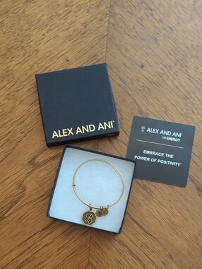 Alex and Ani Initial B Charm Expandable Bangle Bracelet